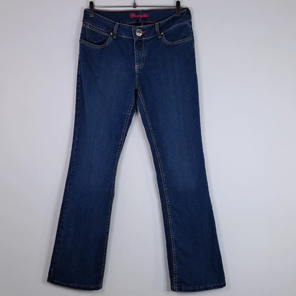 Wrangler Bootcut Mid-Rise Blue Jeans Size 7/8 ×32 Style 10MWBAR - Picture 9 of 15